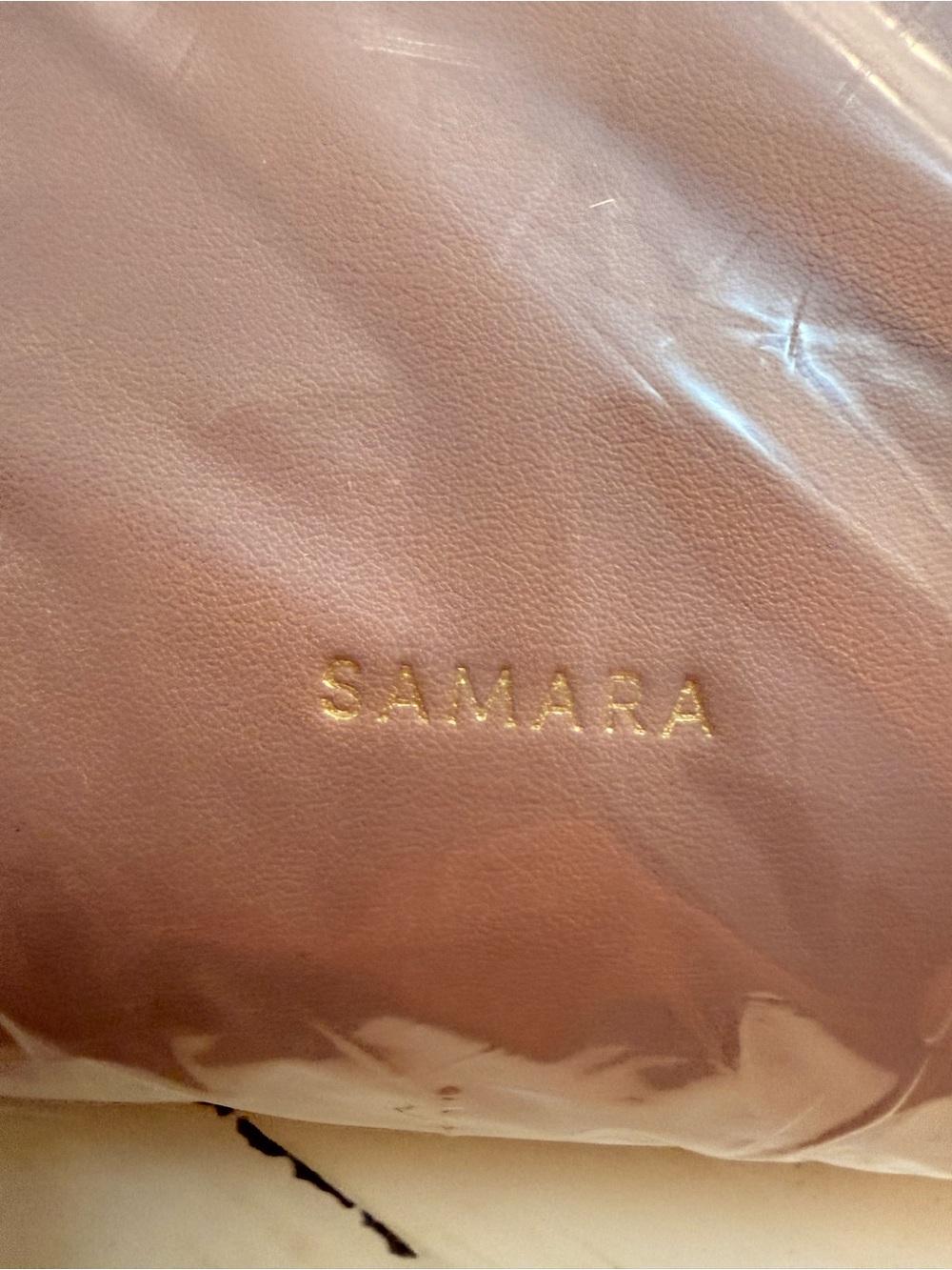 SAMARA Mauve Leather Shoulder Bag